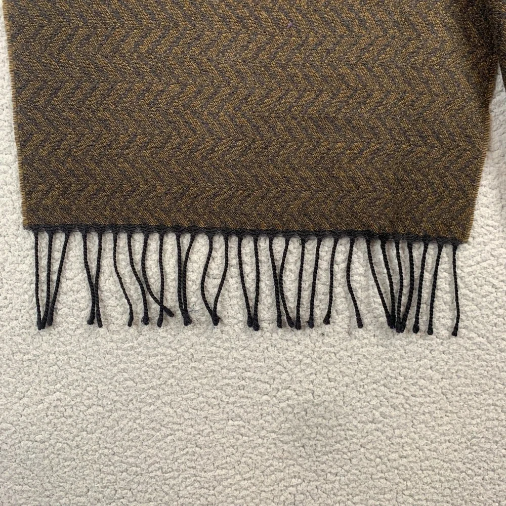Scarf Merino Wool Germany Geometric Herringbone Chevron Size 15x60 SOFT